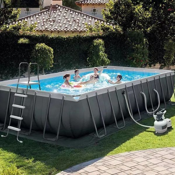 Каркасний басейн Intex Ultra Frame XTR 732&times;366&times;132 см 26368 з пісочним фільтром, сходами, тентом, підстилкою 26368 фото
