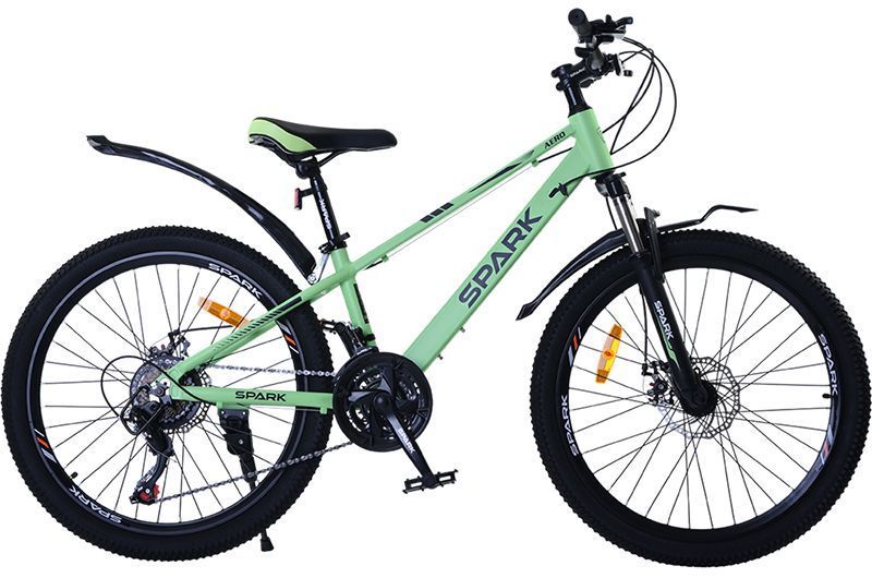 Гірський велосипед SPARK AERO 24", алюмінієва рама 12", 21 швидкість, салатовий 239182 фото
