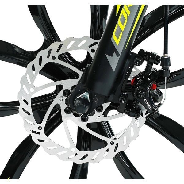 Гірський велосипед CORSO SPIDER 26", алюмінієва рама 13", 21 швидкість, графітово-жовтий 072-186 фото