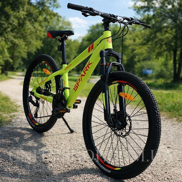 Гірський велосипед SPARK FLEX 24" алюмінієва рама 12" 21 швидкість, Жовтий 238394 фото
