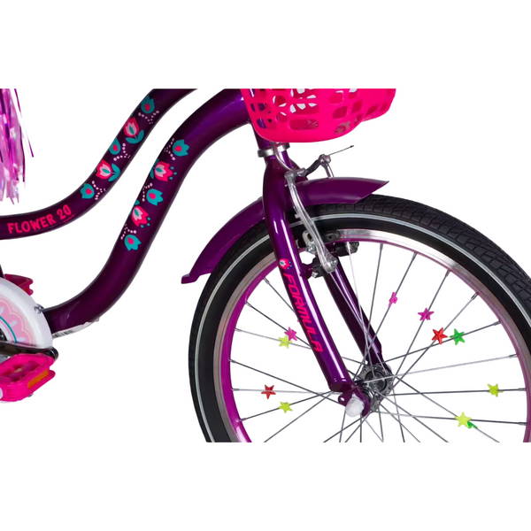 Дитячий велосипед Formula Kid FLOWER PREMIUM 20", рама 10", фіолетовий OPS-FRK-20-245 фото