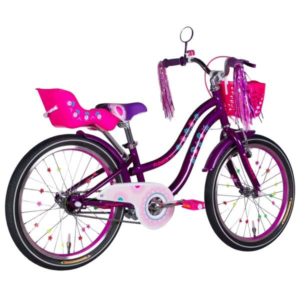 Дитячий велосипед Formula Kid FLOWER PREMIUM 20", рама 10", фіолетовий OPS-FRK-20-245 фото