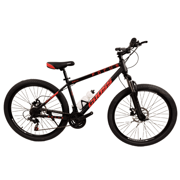 Гірський велосипед Cross Focus 27.5", сталева рама 17", 21 швидкість, чорний-червоний 27.5CWS-005773 фото
