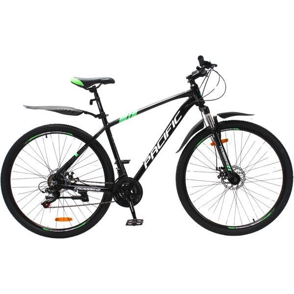 Гірський велосипед Crossbike Pacific 2025 29", алюмінієва рама 19", 21 швидкість, чорний-зелений 29СTA-005641 фото