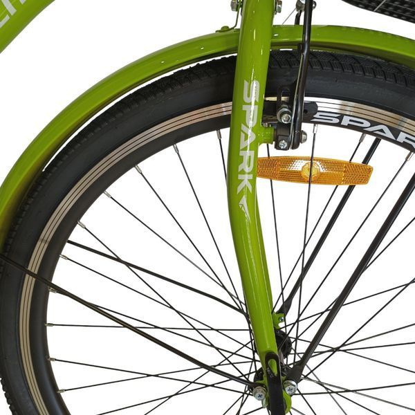 Міський велосипед SPARK CITY VISTA 26", сталева рама 17", 1 швидкість, багажник, кошик, крила, салатовий 240013 фото