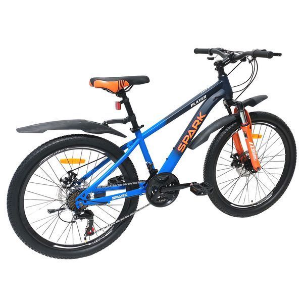 Велосипед підлітковий SPARK PLAYER 24" 21 швидкість, амортизатор, сталева рама 13", Синій 222985 фото