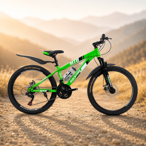 Гірський велосипед CrossBike Rockfire 26", сталева рама 13", 21 швидкість, зелений 26СTS-006484 фото