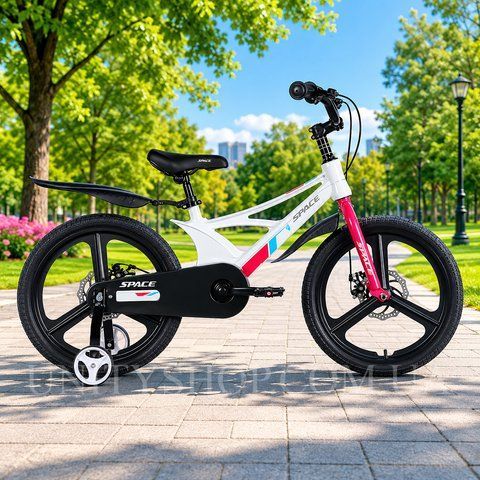 Дитячий велосипед SPACE KID STAR DD 20", магнієва рама 11", білий з рожевим OPS-SK-20-046 фото