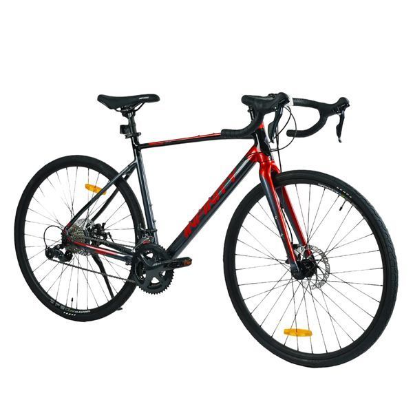 Гравійний велосипед CORSO INFINITY 28", алюмінієва рама 21", 18 швидкостей, чорно-червоний 074-175 фото