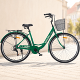 Міський велосипед SPARK CITY CELINE 28", алюмінієва рама 18", 7 швидкостей, кошик, багажник, зелений 239982 фото