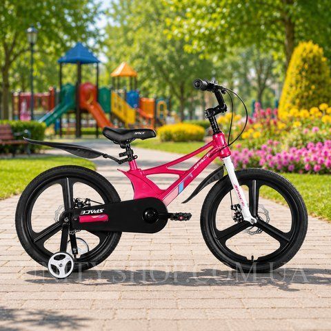 Дитячий велосипед SPACE KID STAR DD 20", магнієва рама 11", рожевий з білим OPS-SK-20-047 фото