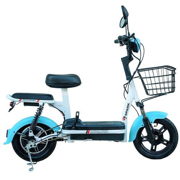Велосипед з електромотором SPARK COMPACT 14", 48V 400W 12Ah, швидкість до 25 км/г, Блакитний COMPACT2 фото