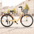 Міський велосипед SPARK CITY CELINE 28", алюмінієва рама 18", 7 швидкостей, кошик, багажник, бежевий 239983 фото
