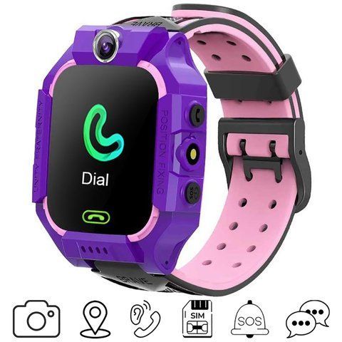 Дитячий смарт-годинник Smart Watch Q19 з GPS, SOS, SIM-карткою, камерою та ліхтариком Фіолетовий SW061 фото
