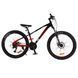 Гірський велосипед CORSO X-POWER 26", алюмінієва рама 13", 24 швидкості, чорно-червоний 072-212 фото 2