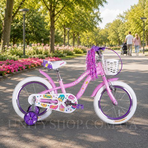 Дитячий велосипед Formula Kid CREAM 16", алюмінієва рама 8,5", бузковий OPS-FRK-16-251 фото