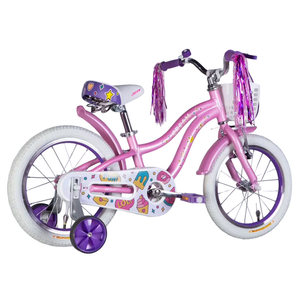 Дитячий велосипед Formula Kid CREAM 16", алюмінієва рама 8,5", бузковий OPS-FRK-16-251 фото