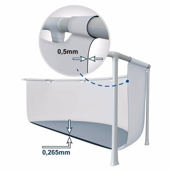 Каркасний басейн Intex Prism Frame 305x76 см, 4485 л, тришаровий ПВХ, сімейний, сірий 26700 фото