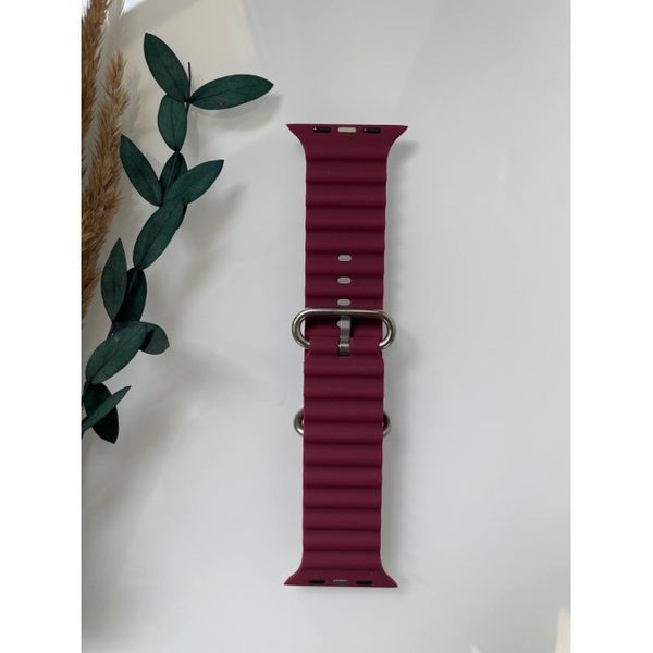 Силіконовий ремінець для розумного годинника Smart Watch Ocean Band 42/44/45/49 Бордовий RW066 фото