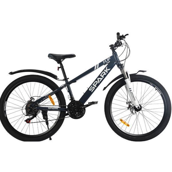 Гірський підлітковий велосипед SPARK FLIP 26", сталева рама 13", 21 швидкість, графітовий 239226 фото