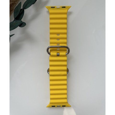 Силіконовий ремінець для розумного годинника Smart Watch Ocean Band 42/44/45/49 Жовтий RW048 фото