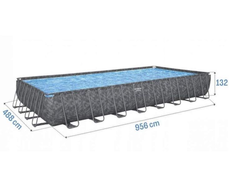Каркасний басейн Bestway 561KJ APX 365, 956&times;488&times;132 см, фільтр-насос, драбина, тент, фільтрувальні кульки 561KJ фото
