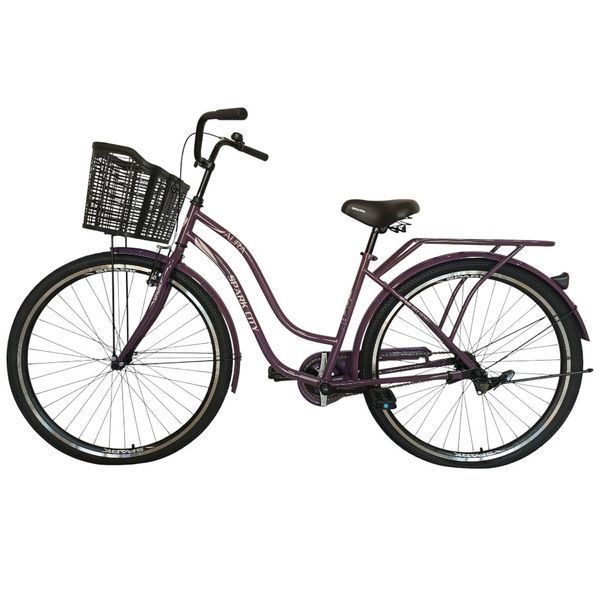 Міський велосипед SPARK CITY AURA 28", сталева рама 18, 1 швидкість, кошик, багажник, сливовий 240011 фото