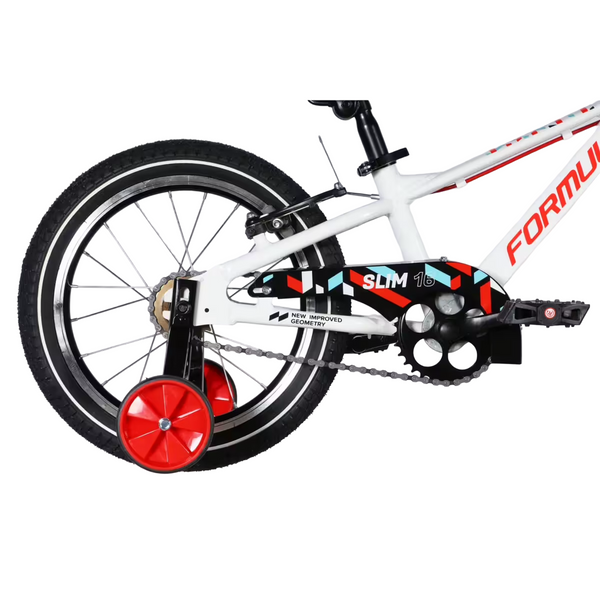 Дитячий велосипед Formula Kid SLIM 16", алюмінієва рама 8,5", білий з червоним OPS-FRK-16-252 фото