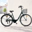 Міський велосипед SPARK CITY TEYA 28", алюмінієва рама 18&rdquo;, 7 швидкостей, кошик, багажник, темно-зелений 239990 фото