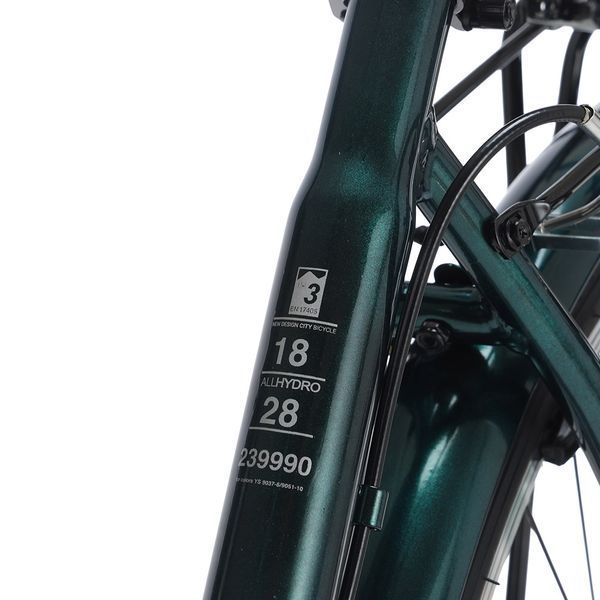Міський велосипед SPARK CITY TEYA 28", алюмінієва рама 18&rdquo;, 7 швидкостей, кошик, багажник, темно-зелений 239990 фото