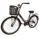 Міський велосипед SPARK CITY LIRA 26", сталева рама 17", 1 швидкість, кошик, багажник, сливовий 240037 фото 2