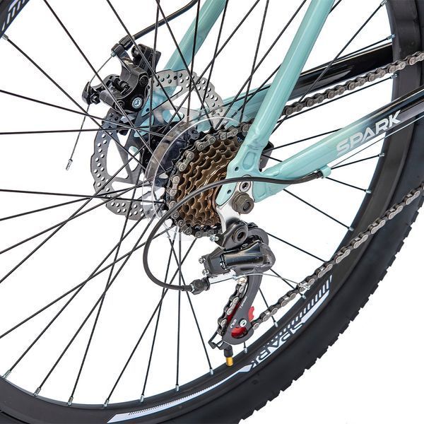 Гірський велосипед SPARK MOUNT 26&Prime; алюмінієва рама 17&Prime;, 21 швидкість, Чорно бірюзовий 218759 фото