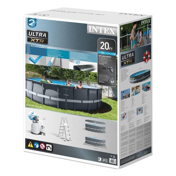 Каркасний басейн Intex 26334 Ultra XTR 610x122 см з пісочним фільтром, драбина, тент, підстилка 26334 фото