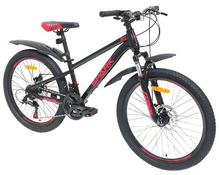 Підлітковий гірський велосипед SPARK JOY 24" сталева рама 12", 21 швидкість, амортизація Чорний 222965 фото