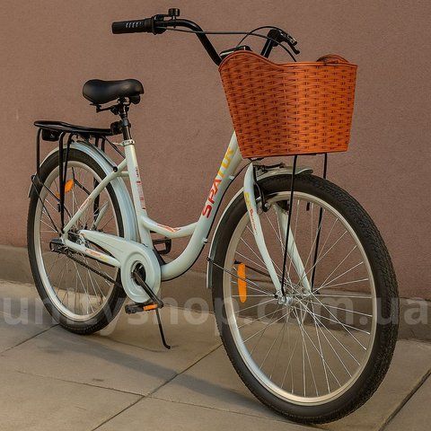 Міський велосипед Spark PLANET-3 VENERA 26" алюмінієва рама 17" 3 швидкості Shimano Nexus, багажник і кошик, передній ліхтар 203638 фото