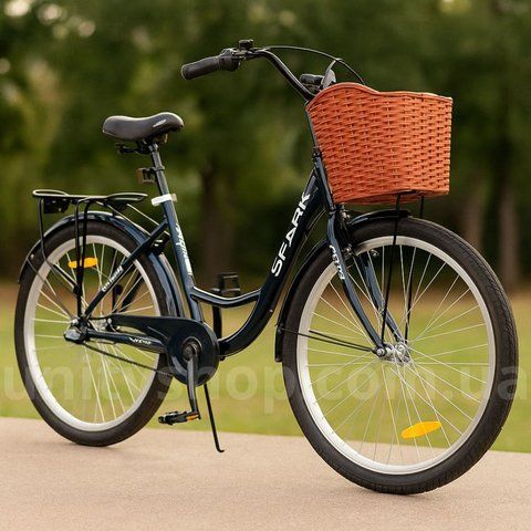 Міський велосипед Spark PLANET-3 VENERA 26" алюмінієва рама 17" 3 швидкості Shimano Nexus, багажник і кошик, передній ліхтар 203637 фото