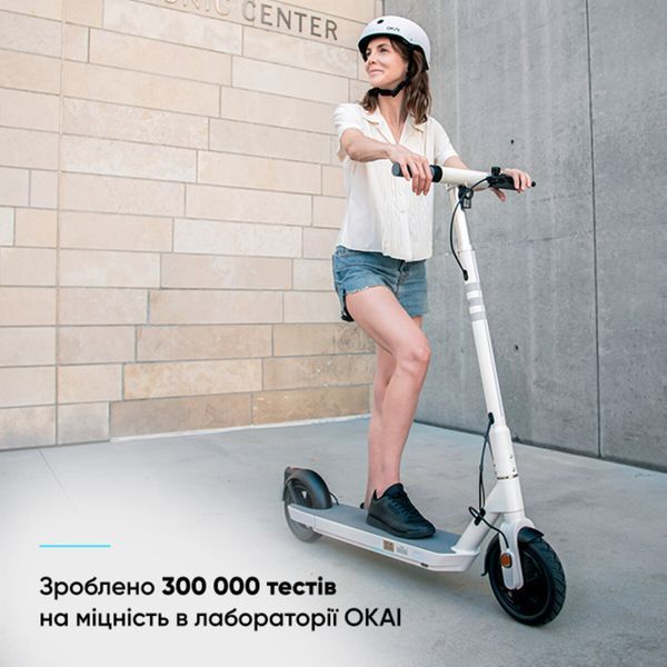 Електросамокат OKAI ES20-NEON 8.5" 600Вт, 40 км, 25 км/год, підсвітка, NFC, IPX5 Білий ES20-W фото