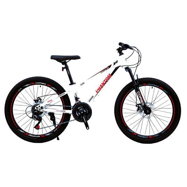 Гірський велосипед CORSO PHANTOM 24", сталева рама 11", 21 швидкість, білий 071-207 фото