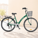 Міський велосипед SPARK CITY REINE 28", алюмінієва рама 18", 7 швидкостей, кошик, багажник, зелений 246932 фото 1