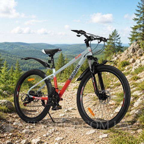 Гірський велосипед SPARK BLINK 26", сталева рама 15", 21 швидкість, сірий з червоним 239397 фото