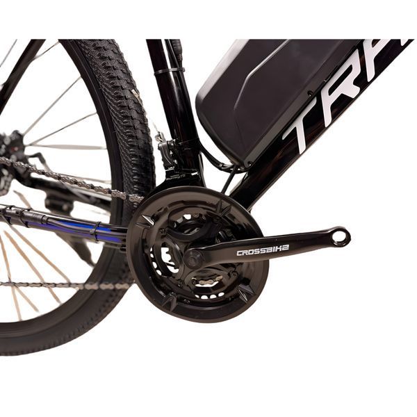 Електровелосипед CrossBike Tracker 29" 18" 500W 48V 13Ah, до 45 км/год, Чорний з синім 6276 фото