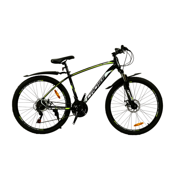 Гірський велосипед CrossBike Tracker 26", алюмінієва рама 17", 21 швидкість, чорний-жовтий 26СTA-004628 фото