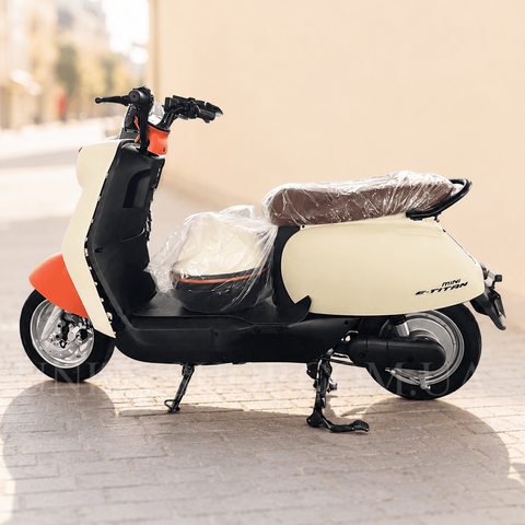 Електроскутер Titan E-Titan Mini 10", 1000W/60V/23Ah, швидкість до 45 км/год, кремово-помаранчевий 10EM-005715 фото