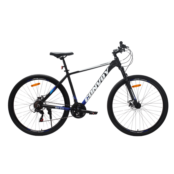 Гірський велосипед CrossBike CONVOY 29", алюмінієва рама 19", 21 швидкість, чорний-синій 29СTA-006186 фото