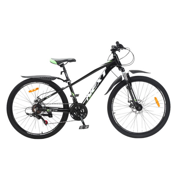 Гірський велосипед Crossbike Next 2025 26", алюмінієва рама 12", 21 швидкість, чорний-зелений 26СTA-005609 фото