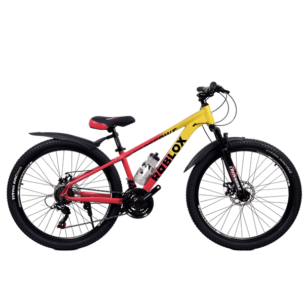 Гірський велосипед CrossBike Roblox 26", алюмінієва рама 13", 21 швидкість, жовто-червоний 26СTA-006525 фото