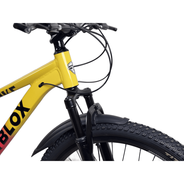 Гірський велосипед CrossBike Roblox 26", алюмінієва рама 13", 21 швидкість, жовто-червоний 26СTA-006525 фото