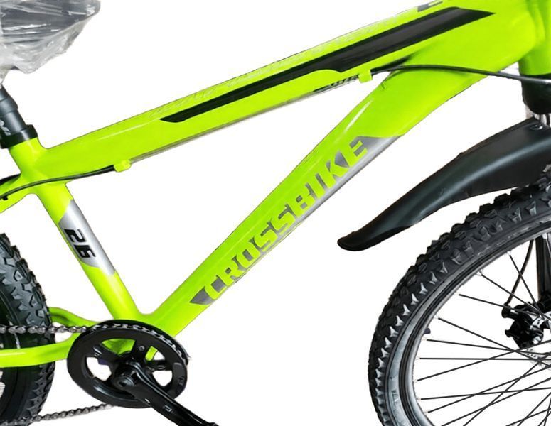 Гірський велосипед Crossbike Dragster Susp 26", алюмінієва рама 13", 7 швидкостей, для підлітків, зелений 26CJPr-005049 фото