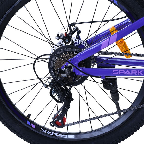 Гірський велосипед SPARK NEO 24", алюмінієва рама 11", 21 швидкість, темно-фіолетовий із фіолетовим 239379 фото
