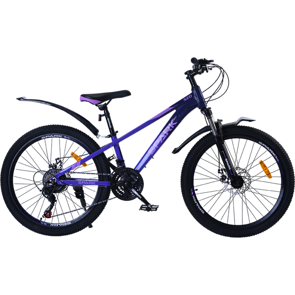 Гірський велосипед SPARK NEO 24", алюмінієва рама 11", 21 швидкість, темно-фіолетовий із фіолетовим 239379 фото